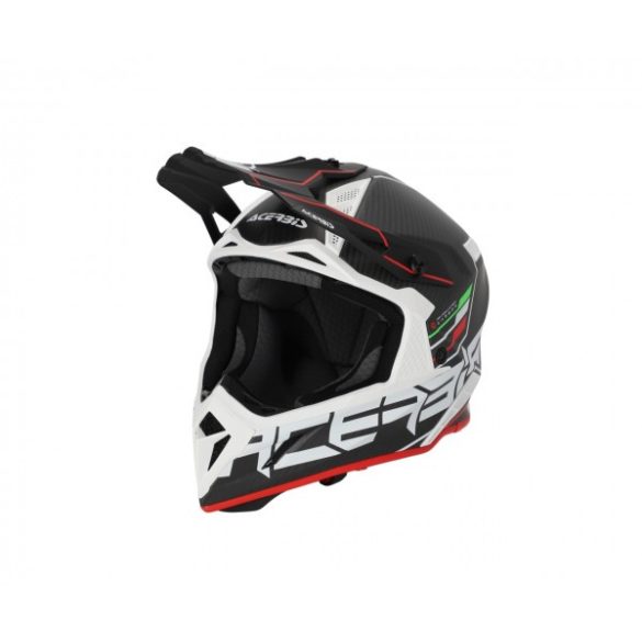 Acerbis helmet steel carbon black-red bukósisak