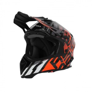 Acerbis helmet steel carbon black-orange fluo yellow bukósisak