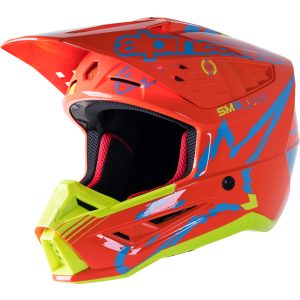 Alpinestars SM5 action orange-cyan-yellow bukósisak