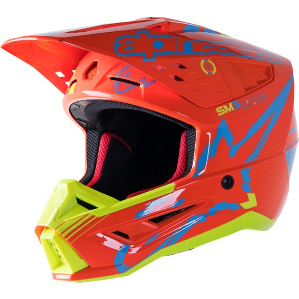 Alpinestars SM5 action orange-cyan-yellow bukósisak