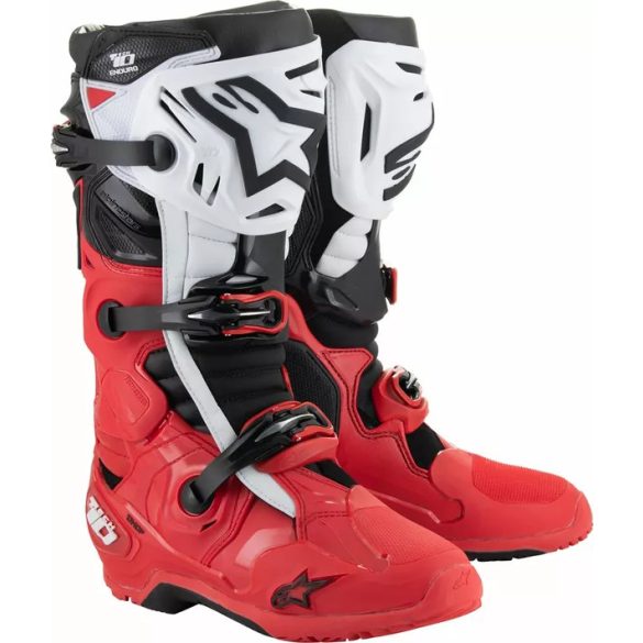 Alpinestars Tech 10 enduro red-whitw csizma