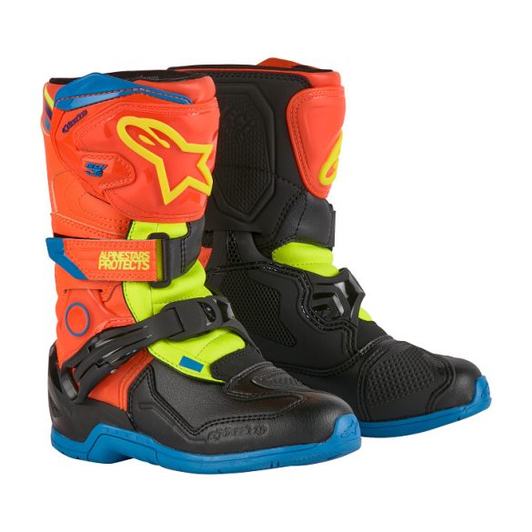 ALPINESTARS KIDS TECH 3S CSIZMA FLUO ORANGE-FLUO YELLOW-BLUE