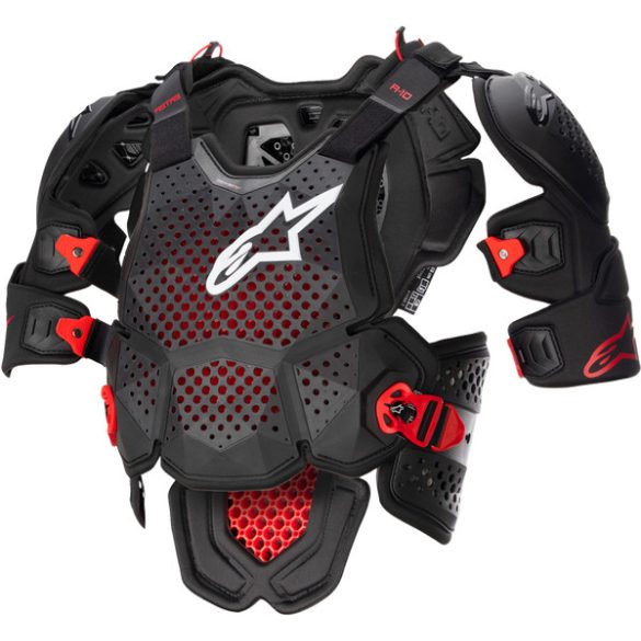 Alpinestars A-10 V2 páncél, Fekete-Piros színben