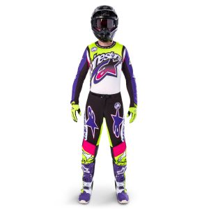 Alpinestars Supertech Dirt Studios LE violet-pink-fluoyellow ruhaszett