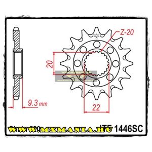 JT Sprockets első lánckerék, R 1446, Kawasaki KX250 F