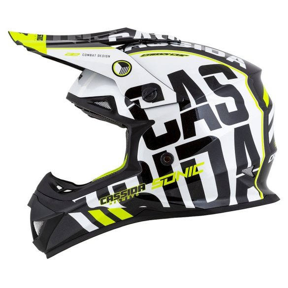 Cassida Cup Sonic black-white-fluo yellow-grey bukósisak