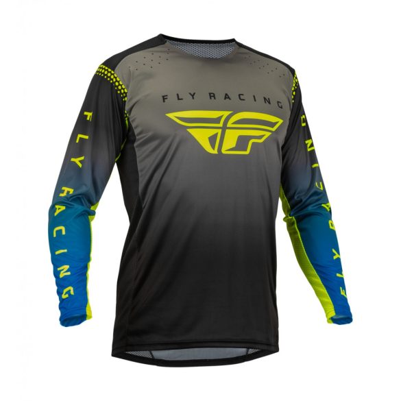 FLY RACING Lite 2023 cross mez, szürke-kék-fluosárga, 2XL