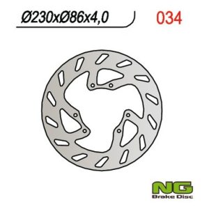 Ng brakes első féktcsa, Yamaha YZ 125 '86 -'87, YZ 490 '85 -'87, DT 200 '87, (230X86X4MM) (6X6.5MM)