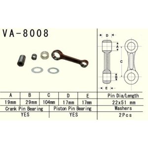 VESRAH hajtókar szett KawasakiKX125 (KX125) '98-'02 (VA8008) (MADE IN JAPAN)