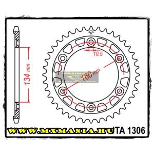 JT Sprockets hátsó lánckerék,ALU 1306, Honda CBR/RC51/VTR