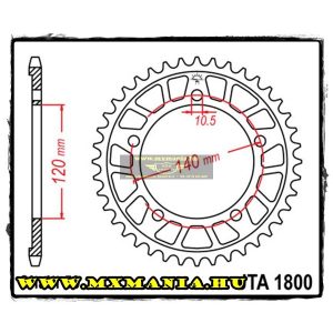 JT Sprockets hátsó lánckerék, ALU 1800, Triumph Road, Suzuki Road