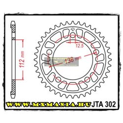   JT Sprockets hátsó lánckerék, ALU 302, Honda CB/CBF/VTR/CB-X