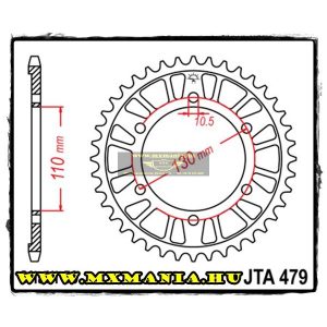 JT Sprockets hátsó lánckerék, ALU 479, Yamaha,Suzuki,Kawasaki utcai motorokhoz