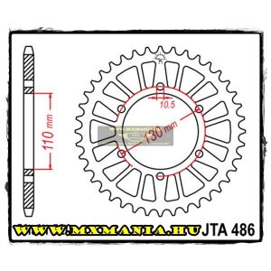 JT Sprockets hátsó lánckerék, ALU 486, Kawasaki, Suzuki, Yamaha utcai motorokhoz