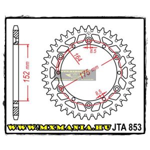 JT Sprockets hátsó lánckerék, ALU 853, Yamaha OffRoad motorokhoz