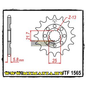 JT Sprockets első lánckerék, R 1565, Kawasaki KLX/KXF