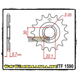 JT Sprockets első lánckerék, R1590, Gas-Gas EC, Yamaha YZ/WR/YZF/WRF