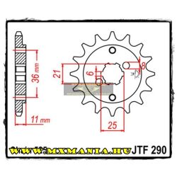 JT Sprockets első lánckerék, 290, Honda GB/XBR