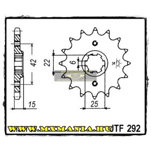 JT Sprockets első lánckerék, 292, Honda NS/VFR