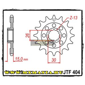 JT Sprockets első lánckerék, 404, BMW 1000 HP4, S1000 RR