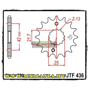 JT Sprockets első lánckerék, 436, Aprilia RS, suzuki RG/RGV/TV