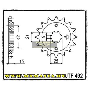 JT Sprockets első lánckerék, 492, Ducati 500-600 SL Pantah Sports