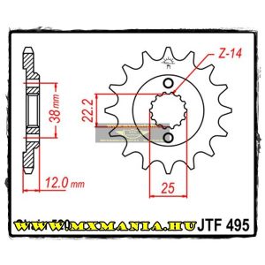 JT Sprockets első lánckerék, 495, ducati 750 Paso/Paso Sport/Sport