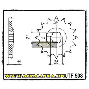 JT Sprockets első lánckerék, 508, Cagiva 350 ALA Rossa Trail, Kawasaki KH/H2