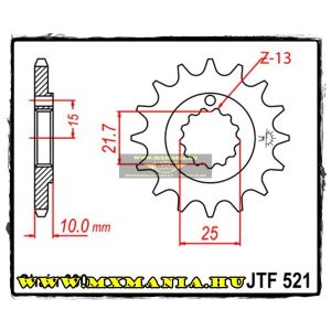 JT Sprockets első lánckerék, 521, Kawasaki KZ/Z900/Z1000