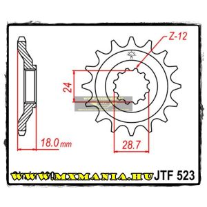 JT Sprockets első lánckerék, 523, Kawasaki GPZ/ZX