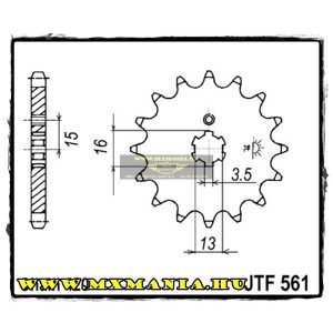 JT Sprockets első lánckerék, 561, Yamaha RD80 MX