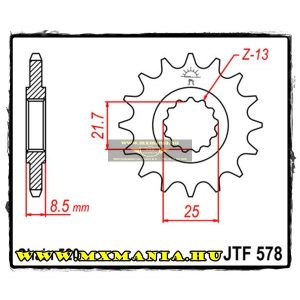 JT Sprockets első lánckerék, 578, Yamaha FZR/SR/XTZ