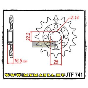 JT Sprockets első lánckerék, 741, Ducati motoripusokhoz