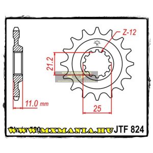 JT Sprockets első lánckerék, R 824, Husqvarna offroad motorokhoz