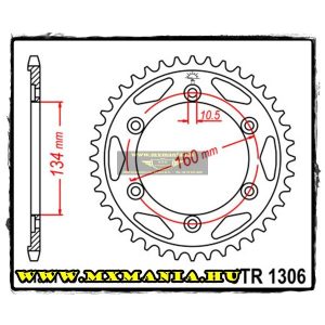 JT Sprockets hátsó lánckerék,1306, Honda CBR/RC51/VTR