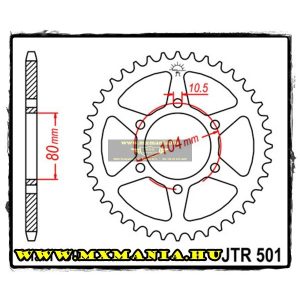 JT Sprockets hátsó lánckerék, 501, Kawasaki utcai motorokhoz