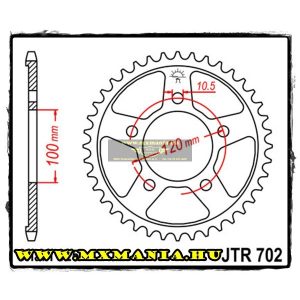 JT Sprockets hátsó lánckerék, 702, Aprilia 750-850-1000