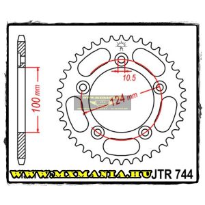 JT Sprockets hátsó lánckerék, 744, Ducati utcai motorokhoz