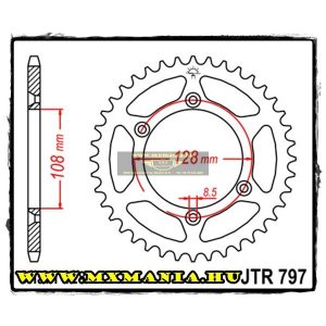 JT Sprockets hátsó lánckerék, 797, Kawasaki KLX-Suzuki DR-Z