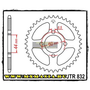 JT Sprockets hátsó lánckerék, 832, Yamaha utcai és offroad motorokhoz