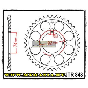 JT Sprockets hátsó lánckerék, 848, Yamaha RD250-350